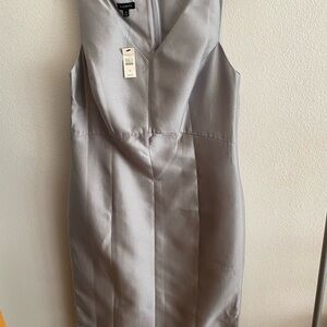 TALBOTS Elegant Silver Sleeveless Sheath Dress